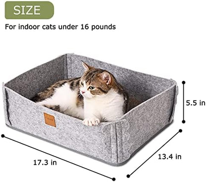 Cat Lounge Scratcher Box with Removable Cardboard (Grey)