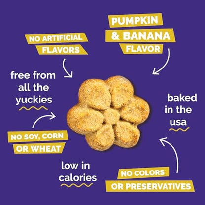 Fruitables Baked Dog Treats, Low Calorie Treats, Pumpkin & Banana, 7oz