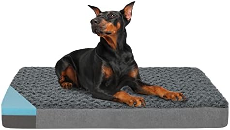 Orthopedic Memory Foam Dog Bed, Cooling Dog Beds for Extra Large Dogs -Waterproof Pet Bed for Crate with Removable Washable Cover, XXL(47inch,110Lbs)