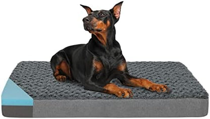 Orthopedic Memory Foam Dog Bed, Cooling Dog Beds for Extra Large Dogs -Waterproof Pet Bed for Crate with Removable Washable Cover, XXL(47inch,110Lbs)