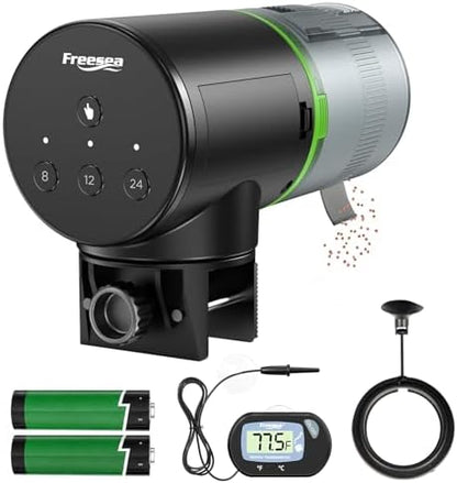 FREESEA Fish Feeder Automatic Dispenser: One-Touch Easy Setup & 3 Timers