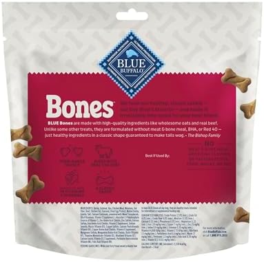 Blue Buffalo Bones Beef Mini Dog Biscuits, 12 oz, 4 ct