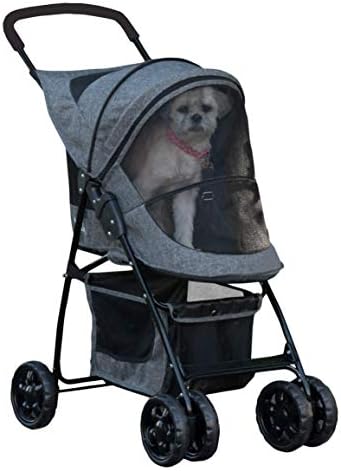 Pet Gear No-Zip Happy Trails Lite Pet Stroller, Dark Platinum