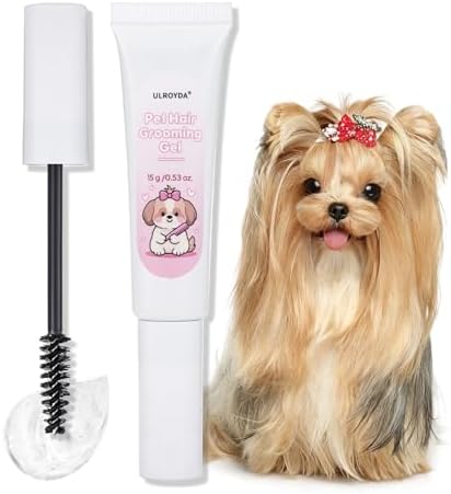 Dog Facial Hair Styling Gel – Gentle Grooming for Eyes & Nose Flyaways, No Alcohol Formula for Small Long-Haired Dogs & Cats, for Daily Use & Styling, 0.53 oz