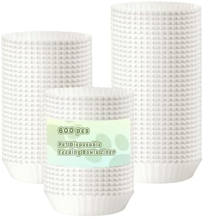600 Pcs Pet Disposable Feeding Bowls Liner Bulk
