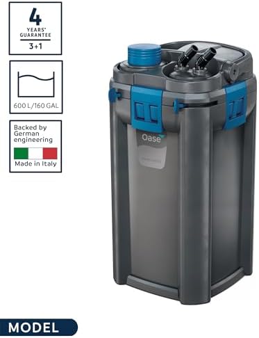 OASE BioMaster External Filter for Aquariums Up to 160 Gallons, Multi-Stage Filtration, Easy Maintenance Prefilter, Quiet Canister Filter, German Engineering