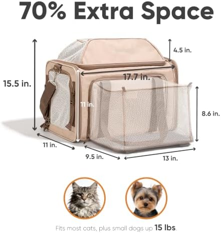 FUKUMARU Expandable Cat Carrier Large, Soft Pet Carrier Airline Approved