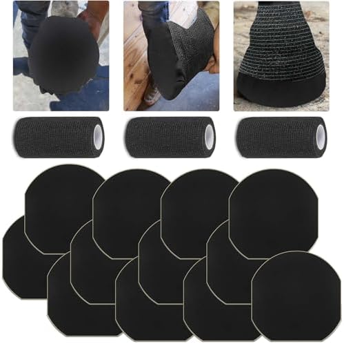 15 Pack Horse Hoof Tape with 3 Rolls of Vet Wrap, Breathable Magic Cushion Hoof Packing, Cotton Strong Sticky Horse Hoof Wraps Additional Protection for Hoof Hoove Wound Management