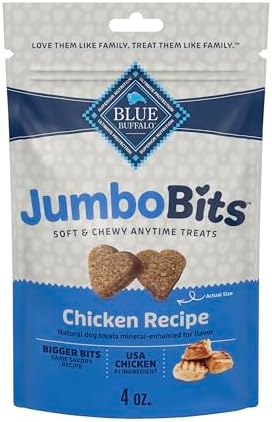 Blue Buffalo Jumbo Bits Chicken Dog Treats, 4 oz