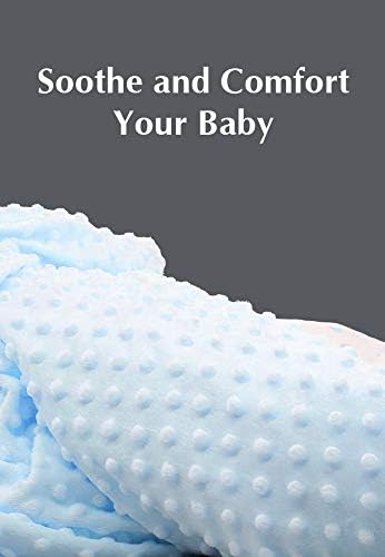American Baby Company Heavenly Soft Chenille Receiving Blanket (30" x 40"), 2-Layer Design with Minky Dot & Silky Satin, Blue, for Boys and Girls