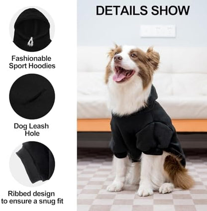 EXPAWLORER Dog Hoodies for Small Medium Large Dogs,Cute But Crazy Black XXL