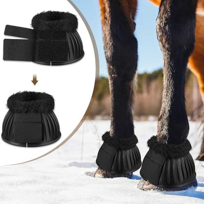 Abbylike 1 Pair Fleece Bell Boots for Horses