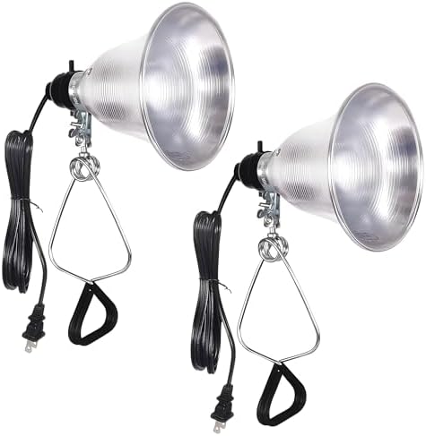 Simple Deluxe Clamp Lamp Light Socket with 5.5 Inch Aluminum Reflector, Suit for Max 60 Watt Lamp (No Bulb Included) with 18/2-Gauge 6 Feet Cord, 2 Pack,Silver