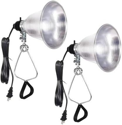 Simple Deluxe Clamp Lamp Light Socket with 5.5 Inch Aluminum Reflector, Suit for Max 60 Watt Lamp (No Bulb Included) with 18/2-Gauge 6 Feet Cord, 2 Pack,Silver