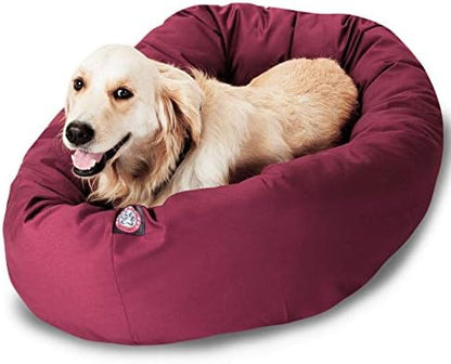 Majestic Pet Bagel Calming Dog Bed, 40 in Large, Round, Washable, Burgundy