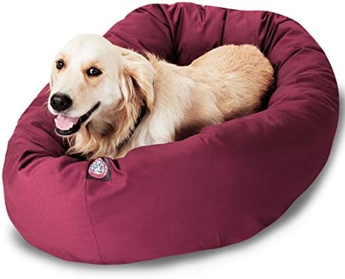 Majestic Pet Bagel Calming Dog Bed, 40 in Large, Round, Washable, Burgundy