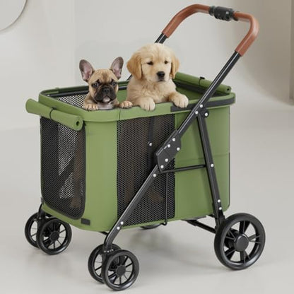 Dog Stroller for Large & Medium Dogs Up to 80 Lbs, Military Green
