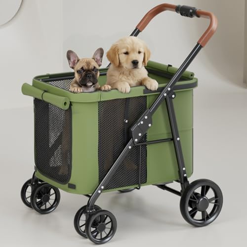 Dog Stroller for Large & Medium Dogs Up to 80 Lbs, Military Green