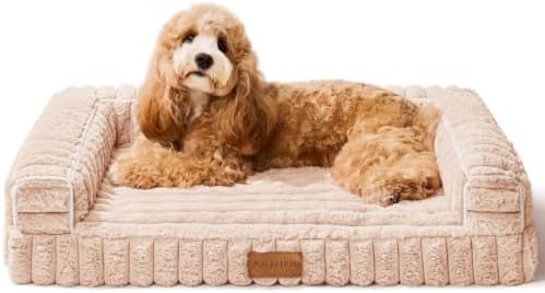 Orthopedic Medium Dog Bed Furry Pet Bed, Washable Cover 30''X20''