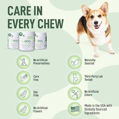 Hip & Joint Supplement for Dogs – 120 Soft Chews, Bacon Flavor | Glucosamine, Chondroitin & MSM for Mobility, Flexibility & Cartilage Support | for All Breeds