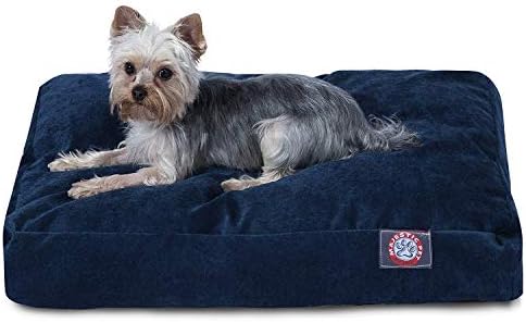Majestic Pet Rectangular Dog Bed, Small, 27x20x4 in, Washable, Navy Blue