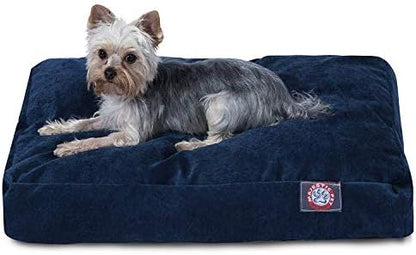 Majestic Pet Rectangular Dog Bed, Small, 27x20x4 in, Washable, Navy Blue