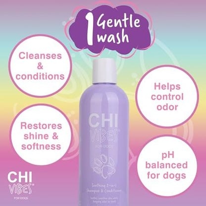 CHI Vibes for Dogs Soothing 2-in-1 Shampoo & Conditioner, 12 Oz