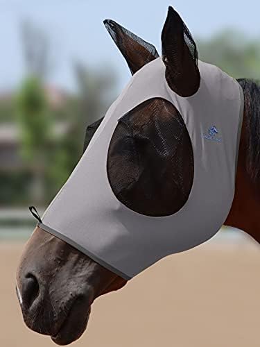 Mask Tech 5 Pieces Horse Fly Masks with Ears, Stretchy Elastic Mesh Fly Masks, 3D Eye Clearance, UV Protection-Medium,Combo 7