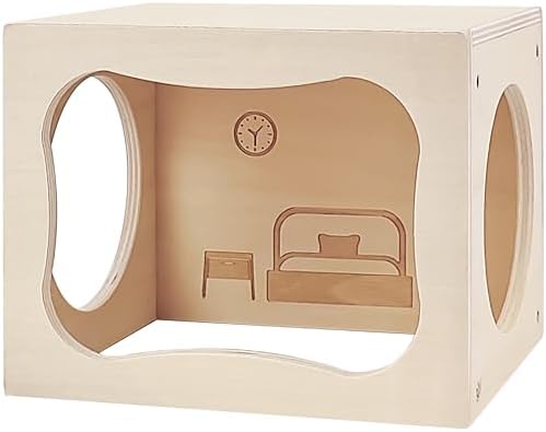 Hamster Hideout Wooden House,Hamsters Multi Chamber Hideout,Small Animal Habitat for Clear Observation,Hamster Toys for Dwarf Hamstersm,Gerbils, Hedgehogs, Rats, Mice(Bedroom)
