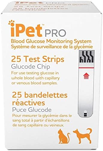 iPet PRO Blood Glucose Test Strips, 50 Count, Designed for Dogs and Cats
