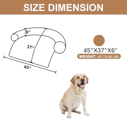 Calming Dogs/Cats Bed Mats, Dog Pad Washable Removable Couch Cover, Plush Long Fur Mat for Pets, Waterproof, Perfect for Small, Medium and Large Dogs and Cats (Desert Brown, 45"x37"x 6.0")