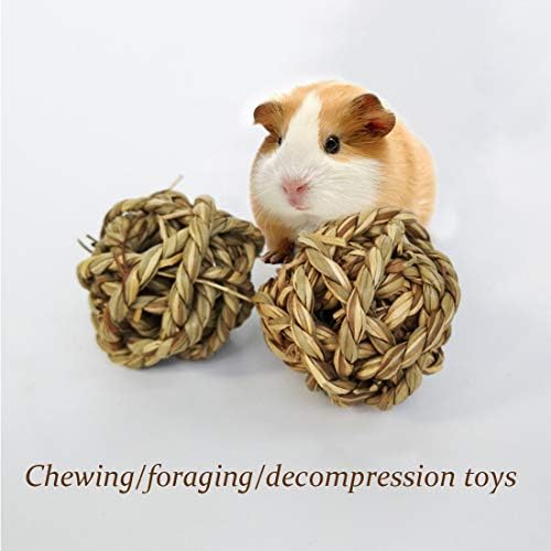 10PCS Bunny Chew Toys Grass Balls Rabbit Gnawing Treats for Guinea Pig