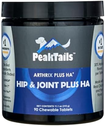 Kala Health PeakTails Vet-Formulated Hip & Joint Plus HA for Dogs, 90 Count