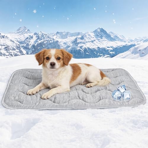Dog Cooling Mat Self Cool Pad for Dogs and Cats, Washable Portable Pet Sleeping Pad for Summer Size 27.6" x 19.7"