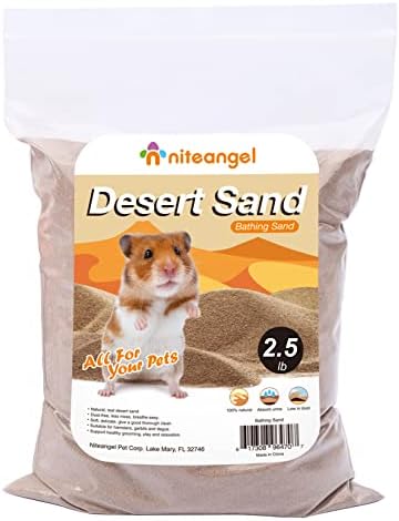 Niteangel Hamster Desert Bath Sand: 2.5lb/40oz No-Dust Bath & Easy to Clump