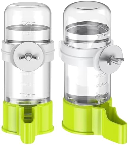 Pawfly 2 Pcs Bird Water Dispenser, Automatic Bird Water Feeder, Plastic Bird Cage Water Dispenser, Green Parrot Waterer for Parakeet Cockatiel Budgie Lovebirds (Not Fit for Food Feeding)