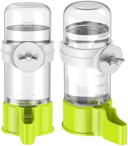 Pawfly 2 Pcs Bird Water Dispenser, Automatic Bird Water Feeder, Plastic Bird Cage Water Dispenser, Green Parrot Waterer for Parakeet Cockatiel Budgie Lovebirds (Not Fit for Food Feeding)