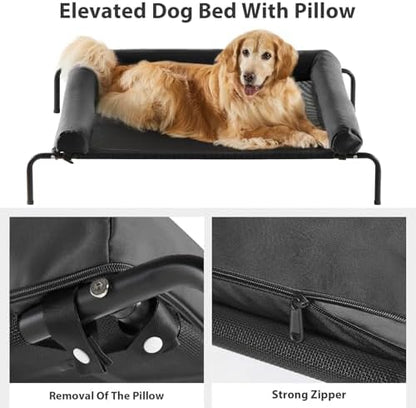 RRPETHOME Elevated Cooling Dog Cot Bed, Large Raised Outdoor Dog Bed