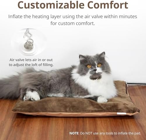 Outdoor Cat Heating Pad, 19.7" x 15.7", 40W, Brown