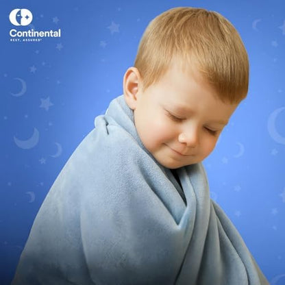 Continental Bedding Microfleece Bed Blanket – Soft Lightweight Warm Cozy Blanket for Bed & Crib – Twin 50x60, Twin XL 50x70, Crib 30x40 – Plush Fleece Throw for All Seasons - Blue