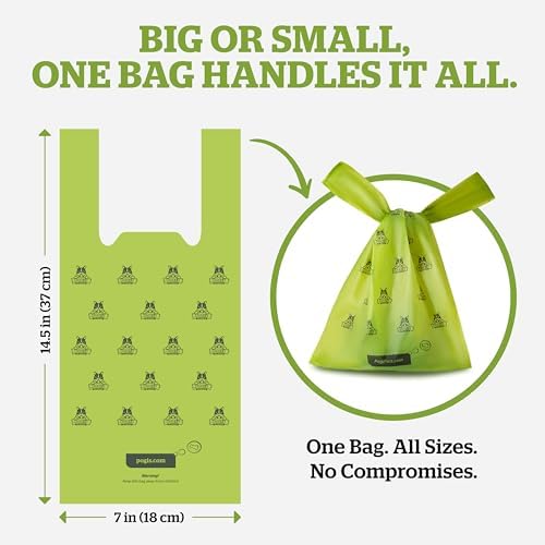 Pogi’s Dog Poop Bags with Handles – Extra-Thick, Leak-Proof, Large, Fresh Scent, 900-Count