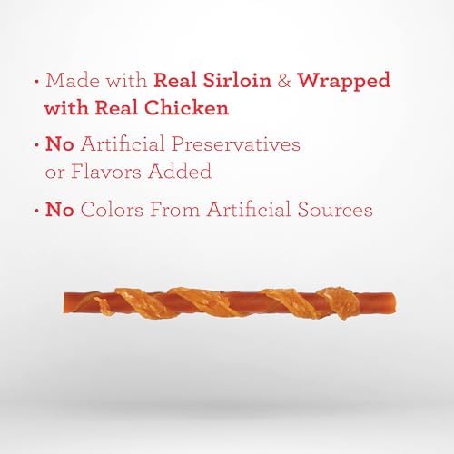 DreamBone Twist Stick Sirloin Rawhide-Free Dog Treats, 15 Count