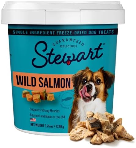 Stewart Freeze Dried Dog Treats, 100% Wild Salmon, 2.75 oz Tub