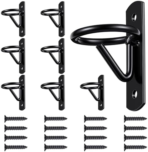 8 Pcs Bucket Hooks for Horses Metal Equestrian Water Bucket Hook Hangers Horse Stalls Feed Barn Farmhouse Supplies (Black)