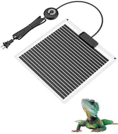 Pawfly 28 W Reptile Heat Pad with Thermostat 11 x 11 Inch Reptile Heating Pad Under Tank Terrarium Reptile Heat Mat for Turtles Frogs Snakes Lizards Geckos Hermit Crabs & Spiders