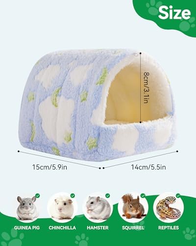 Hamster Hideout Hamster House,Washable Guinea Pig Cage Small Animal Cage Accessories for Mouse Chinchillas Hamsters Hedgehogs Ferrets Bearded Dragons and Rats