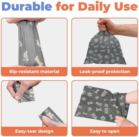 Best Pet Supplies Poop Bags for Dogs - Gray, 150 Count
