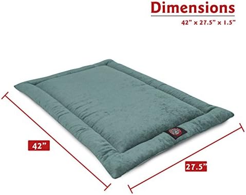 Majestic Pet Dog Crate Mat - Machine Washable Soft Plush Pet Bed Pad for Crates & Kennels | USA Crafted | 42"x26" Villa Azure