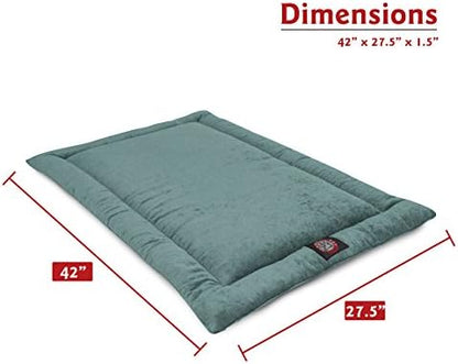 Majestic Pet Dog Crate Mat - Machine Washable Soft Plush Pet Bed Pad for Crates & Kennels | USA Crafted | 42"x26" Villa Azure