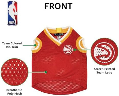 Pets First NBA Atlanta Hawks Dog Jersey, X-Small- Tank Top Basketball Pet Jersey